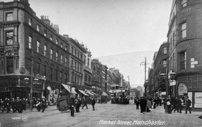 Calle del mercado, Manchester, c.1910 de English Photographer